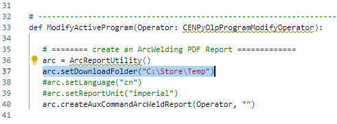Arc Weld Report Alternate DLLocation