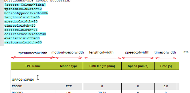 PDF Language File Set Column Width