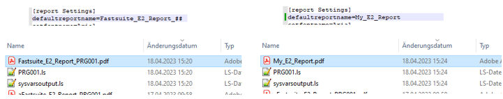 PDF Language File Set Report Name