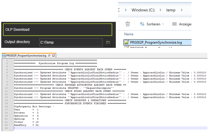 Program synchronize log example